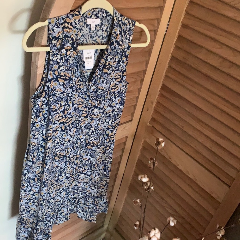 J.Jill Sleeveless Button Down Shirt Dress